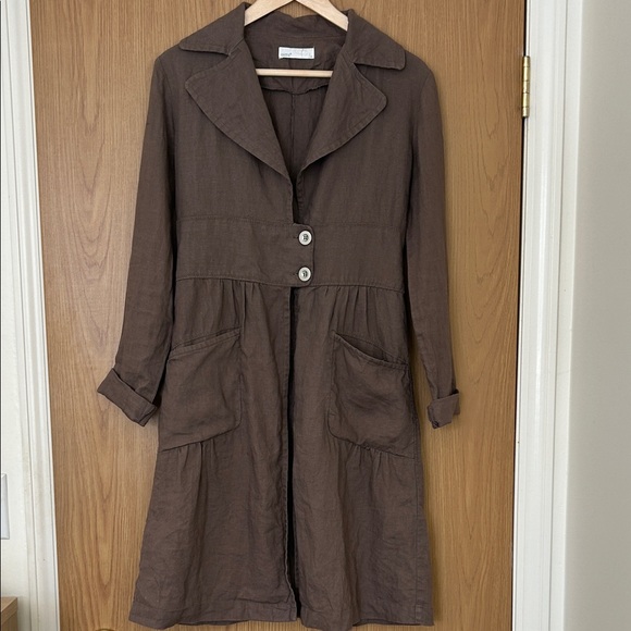 Vintage 100% Linen Long Jacket - Picture 3 of 7